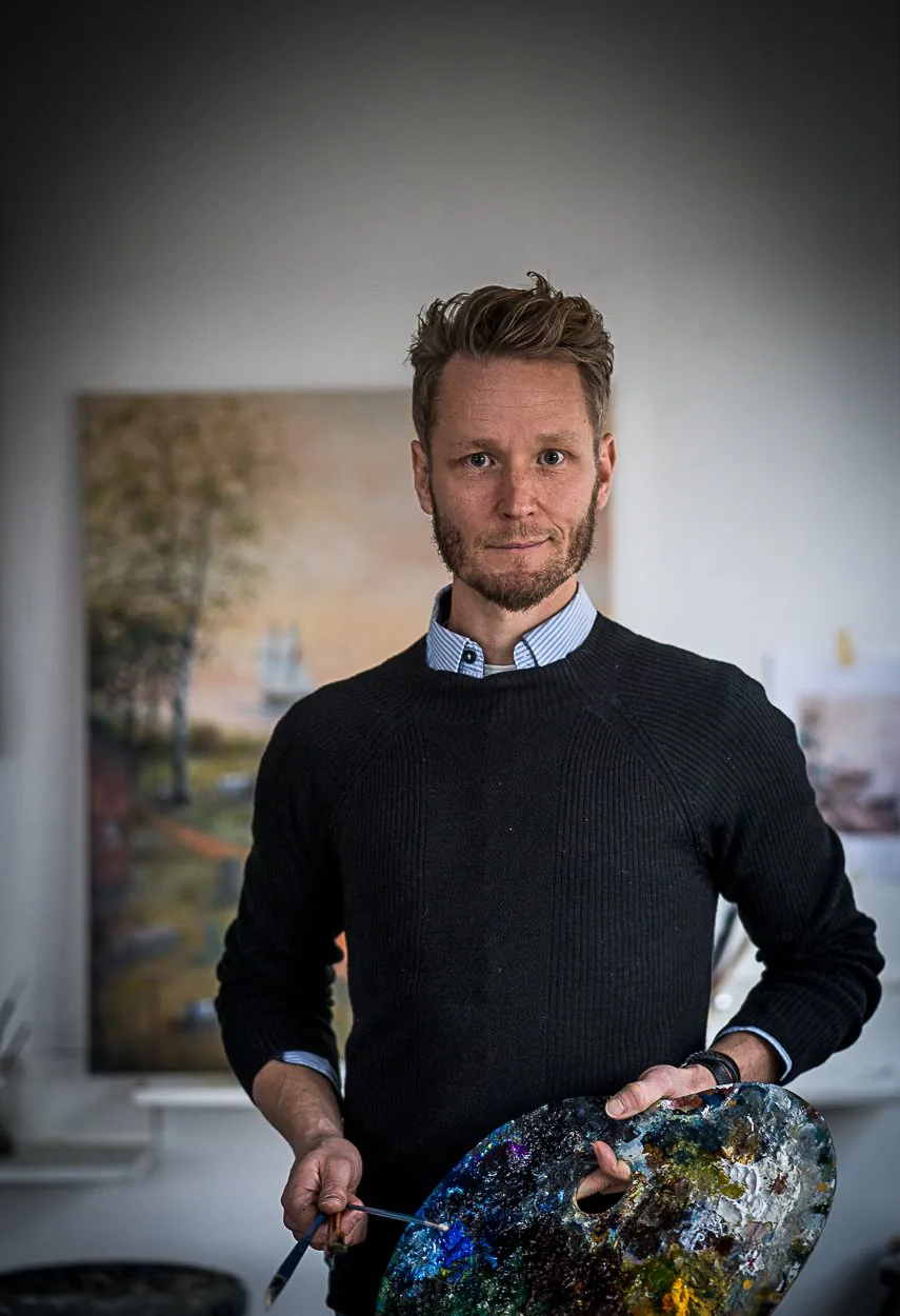 Jonas Wilén i ateljén